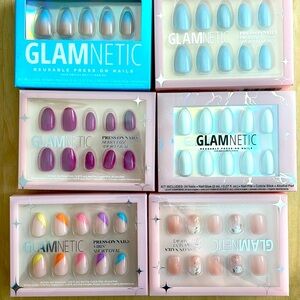 Glamnetic press-on nails in multiple shapes and colors. Five Brand New.